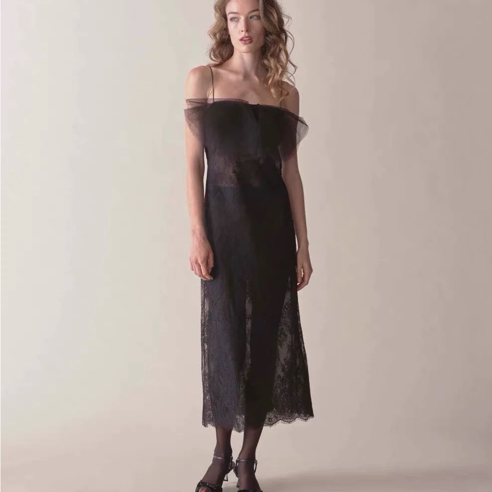 NWOT DÔEN Aurina Dress in Black Lace - Picture 3 of 5